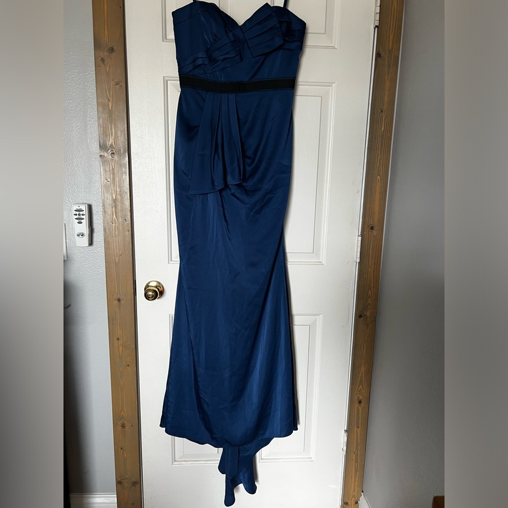 BCBGMaxAzria Strapless Deep Blue Gown